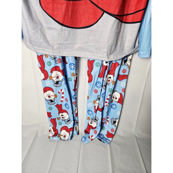 Blue & Gray Frosty The Snowman Printed Pajama Set Men's Size Medium NEW - Picture 3 of 7